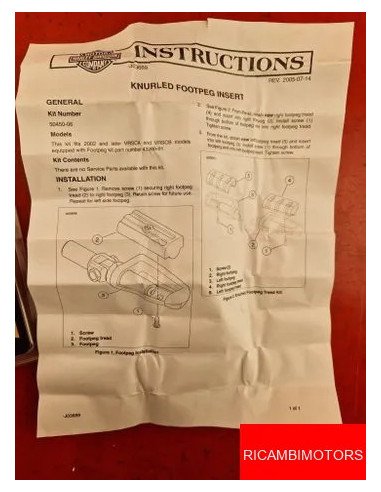 INSERTO POGGIAPIEDI HARLEY DAVIDSON V-ROD