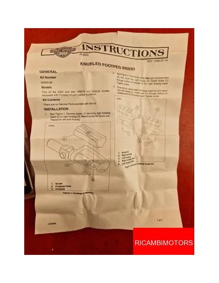 INSERTO POGGIAPIEDI HARLEY DAVIDSON V-ROD